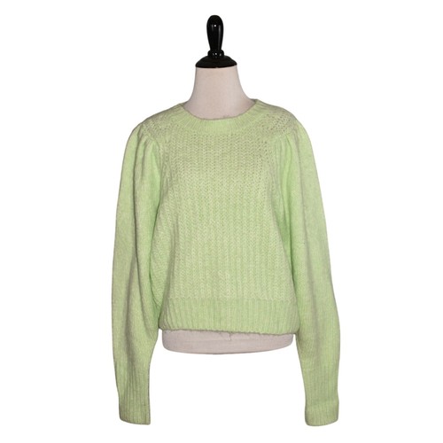 TOPSHOP NUEVO $60 Suéter Cuello Redondo Manga Plisada Verde Pastel EE. UU. Talla 8-10 - Imagen 2 de 4