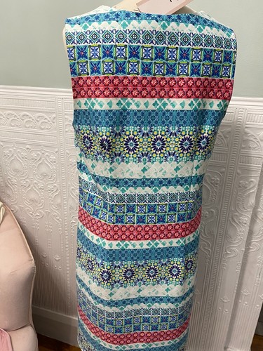 BNWT LADIES TILE PRINT SHIFT DRESS SLEEVELESS BY TU SIZE 16 £22 SUMMER - Picture 8 of 9