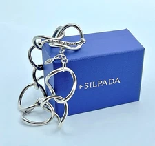 Silpada .925 Sterling Silver Large Twisted Oval Link Toggle Clasp Bracelet B1632