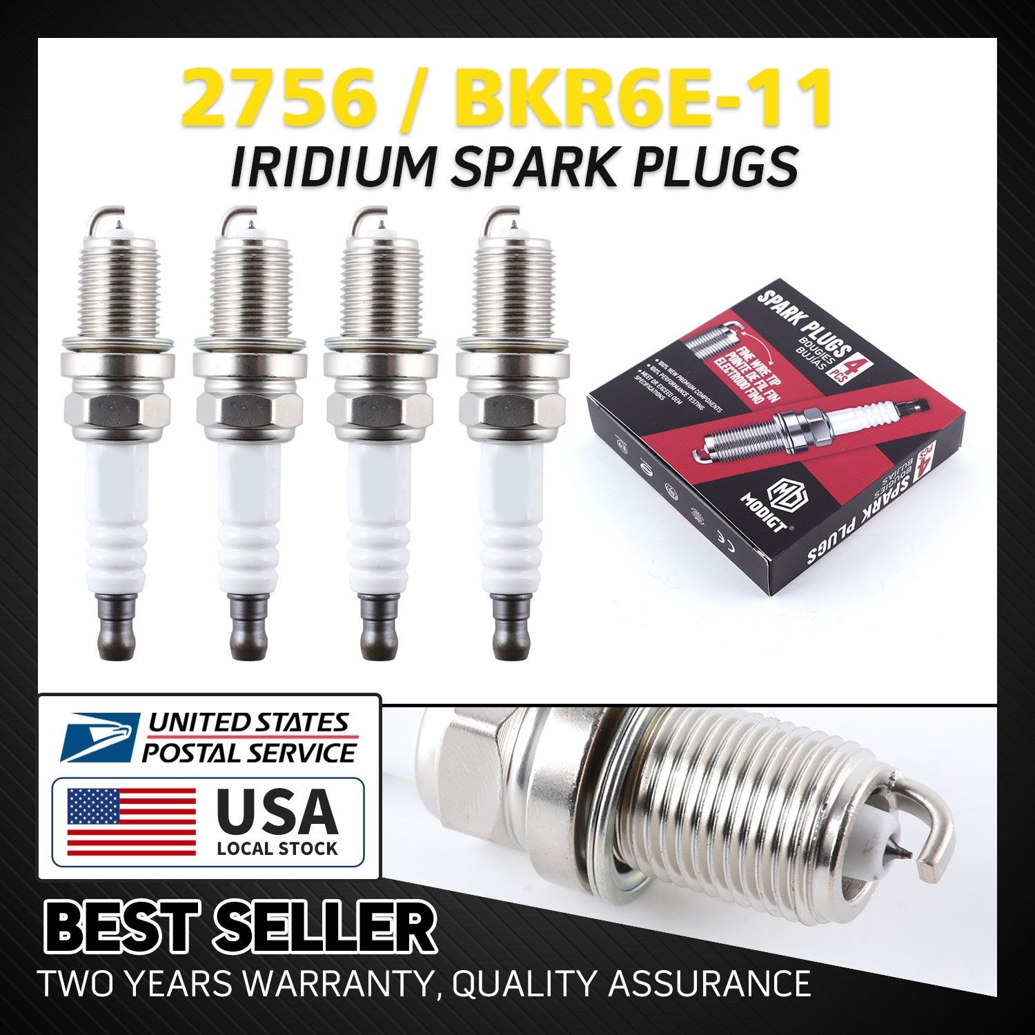4Pcs For NGK 2756/BKR6E-11 Iridium Spark Plugs For Toyota RAV4 2.0L OEM Quality