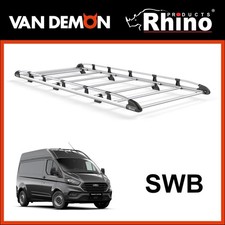 Ford Transit Custom Roof Rack + Roller SWB High Roof Models Rhino Aluminium Rack