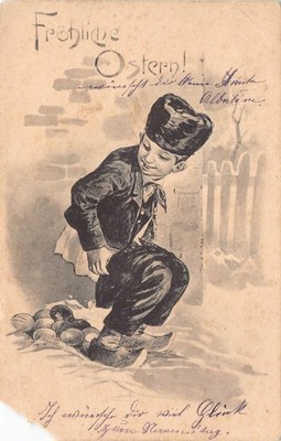 Brother Sister Boy Girl Easter 1905 Postcard Postcard PK
