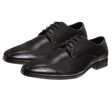 Perry Ellis Portfolio Men Black Leather Dress Shoes Size 11.5 NEW
