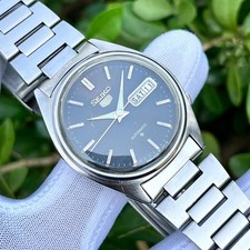 Vintage Seiko 5 Black Sunburst Dial Automatic Japan Made Men s Watch 6309-7150