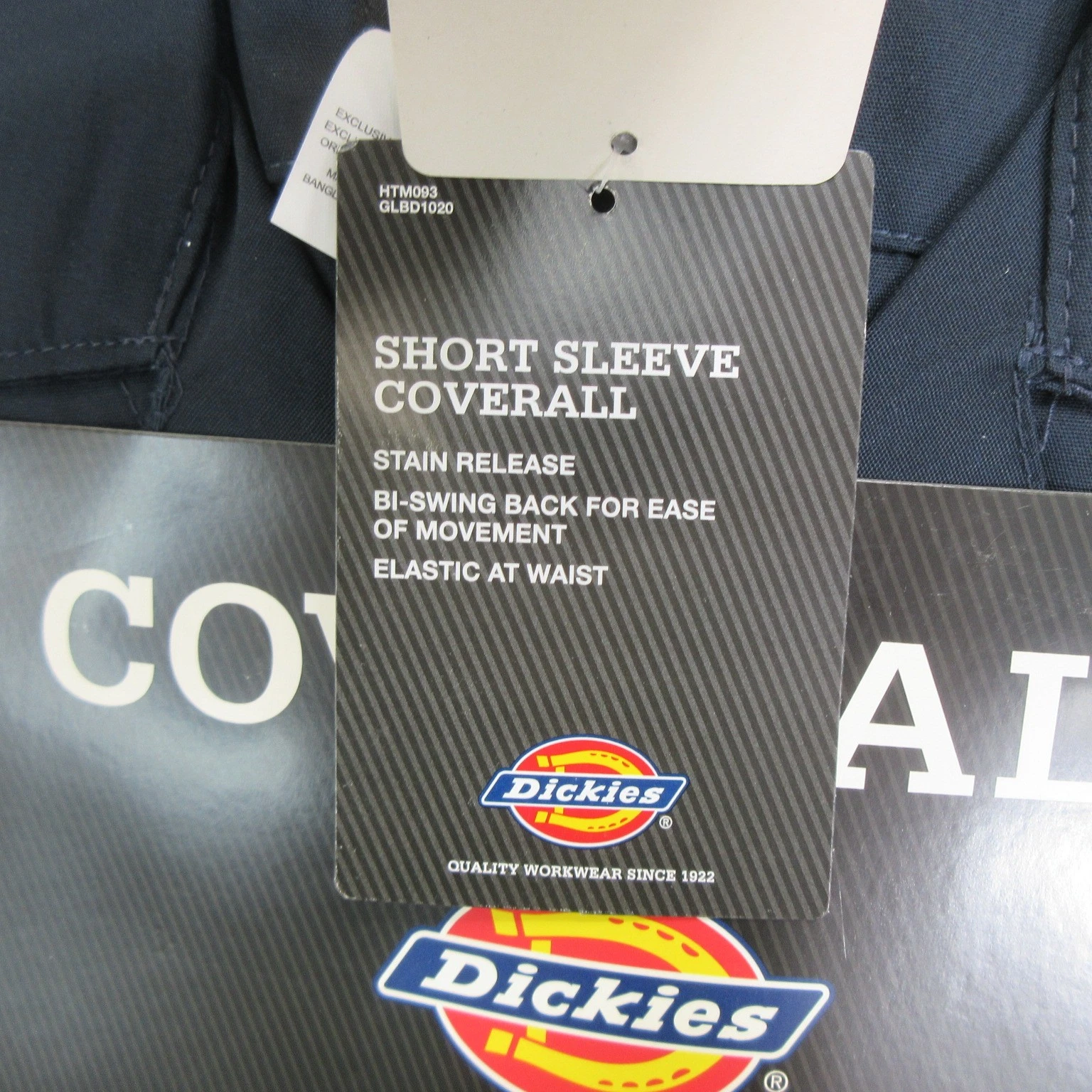 Dickies Coverall XL Tall Short Sleeve Workwear Stain Release Navy New - product detail image 3