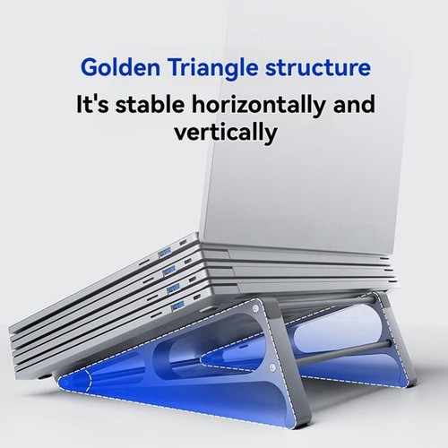 Vertical Laptop Stand Detachable Aluminum 2-In-1 Tablet Storage Holder Fits1263 - Photo 3/6