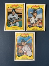 1981 LA Dodger 3-card “Kellogg’s 3D Super Stars” Baseball Cards (NM/MT)