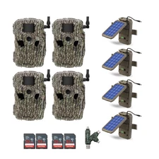 Stealth Cam Fusion X 26MP Camera Dual Carrier SD Solar Panel 4 Pack
