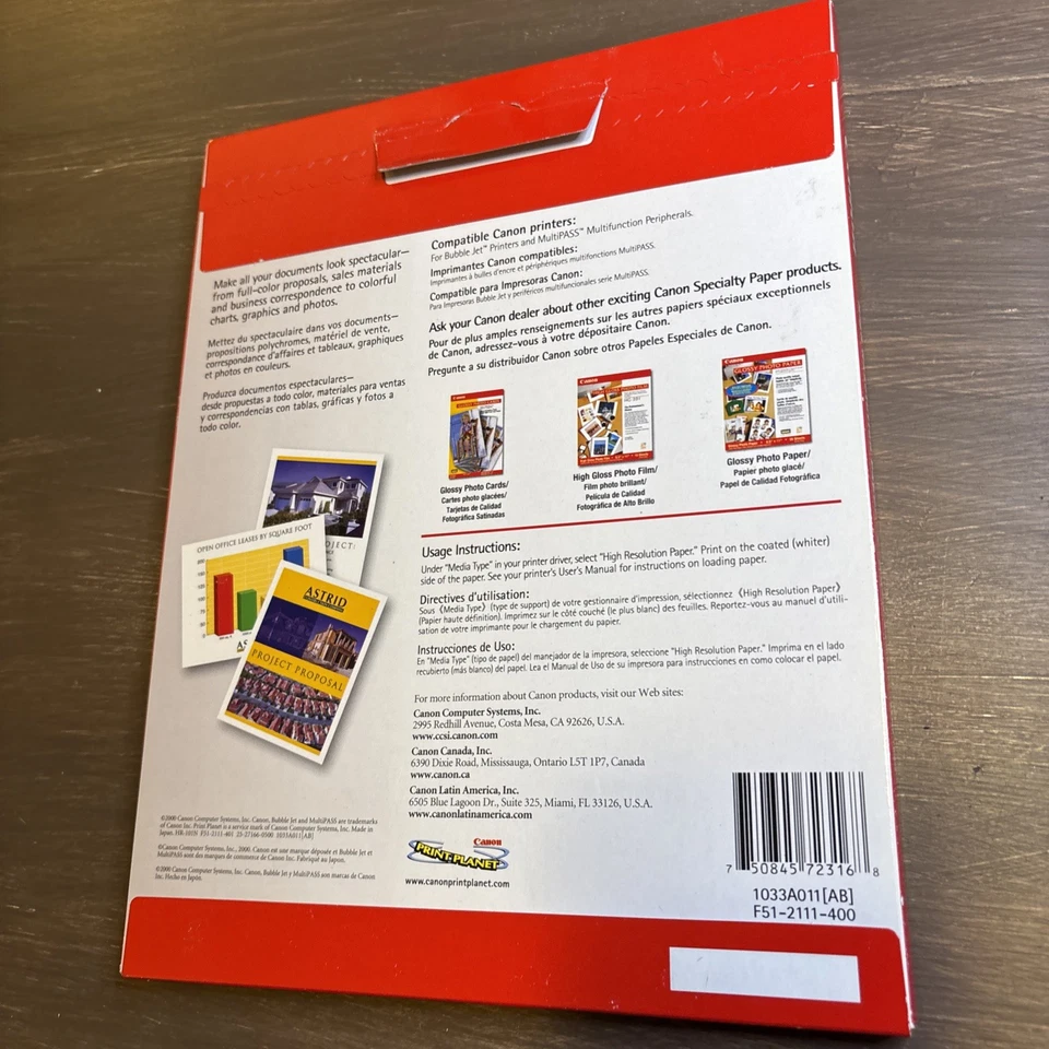 New Canon HR-101 High Resolution Paper, 8-1/2 x 11, White, 100 Sheets - Image 4 of 4