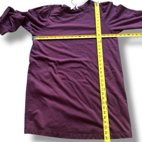 Michael Stars Veronica Terry Plum Puff Sleeve Dress Women’s Size Large NWT - Picture 18 of 18
