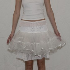 White tutu underskirt mesh layers with tie size small - medium