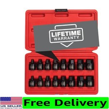 Professional 3/8 Inch Drive Hex Driver Set - 16-Piece Cr-Mo Steel Collection