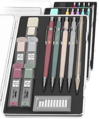 Mr. Pen- Art Mechanical Pencil Set, 5 Sizes (0.3, 0.5, 0.7, 0.9, 2.0mm) | 5 HB