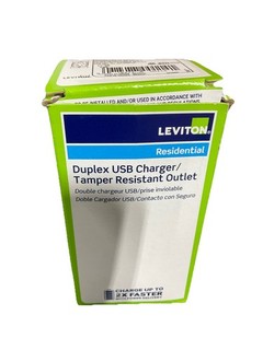 (10 Pack)Leviton T5834 E 20A Tamper Resistant Receptacle USB Type Ac 60W Charger