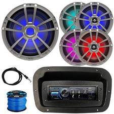 JVC KD-X560BT Bluetooth Marine Receiver, 4x 6.5" Speaker, LED Subwoofer, Antenna