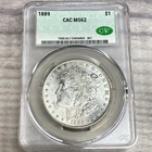1889 P Morgan Silver Dollar $1 CAC / CACG MS62