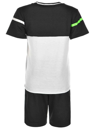 Pantalones cortos de tela pantalones cortos niño verano conjunto camiseta parte superior Capri 2 piezas niño - Imagen 7 de 13