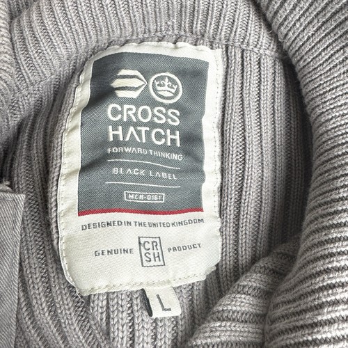 Cross Hatch Black Label Men’s Brown Ribbed High Neck Sweater Sz L Casual Preppy - Picture 6 of 6