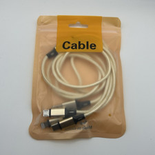 3-in-1 Braided Fast Charging Cable USB to Type-C Micro USB iPhone Charger