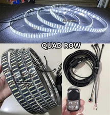 JHB 15.5" QUAD ROW Strobes PURE WHITE illuminated LED Wheel Rim Lights Set of 4