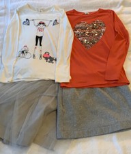 Girls Size 12 Crewcuts Bundle 2 long sleeve Shirts  2 Skirts 1 NWT  1 ECU 