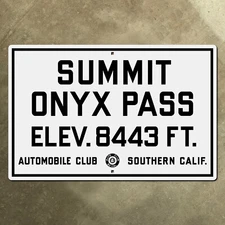 ACSC Onyx Pass Big Bear highway road sign San Bernardino California route 38 21"