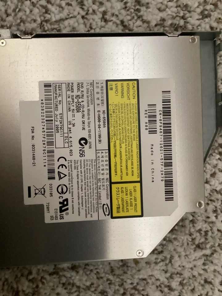 NEC DVD R/RW, CD-R/RW  Internal Laptop Drive ND-6650A IDE, Slimline 12.7mm - Image 2 of 4