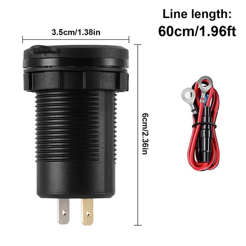 1-2PCS 12V-24V Dual USB QC 3.0 + PD Car Fast Charger Socket Power Outlet LED - 第 15/15 張圖片