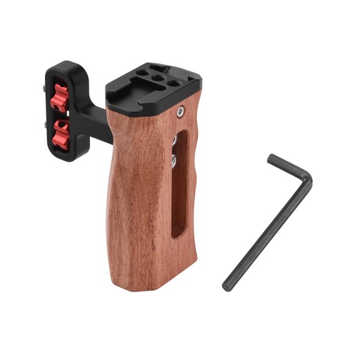 Andoer Side Handle Wooden Hand Grip with Cold Shoe Mount for Camera Cage M8R7 - Picture 8 of 9