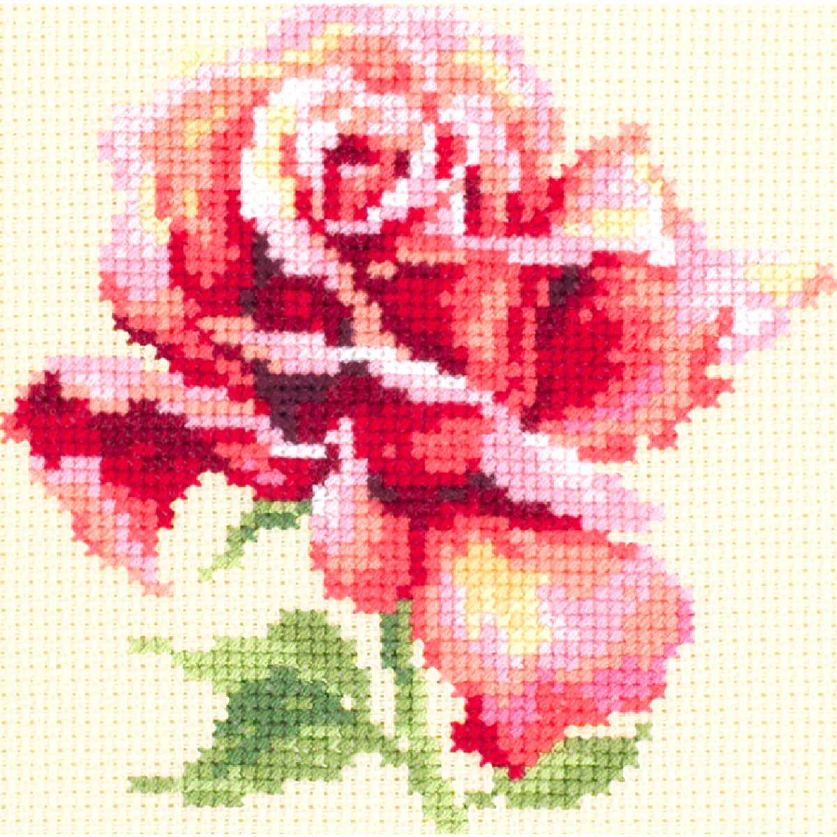 Magic Needle Zweigart Edition counted cross stitch kit ""Beautiful Rose"", 11x11cm