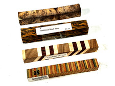 Wood Pen Blanks Square Set of 4 Assorted Turning Blanks No. 8
