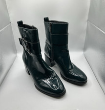 Marco Tozzi Women’s Green Zip Up Block Heel Buckle Ankle Boots Ladies Size UK 4