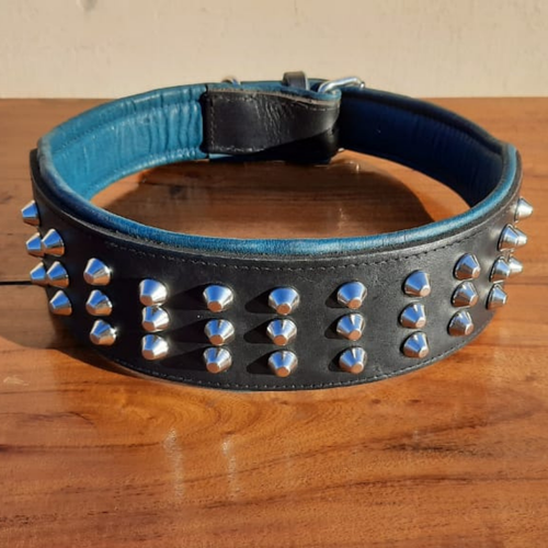 Nuevo collar de 3" para perro resistente de cuero tachonado de metal collar para mascotas para Pit Bull | eBay