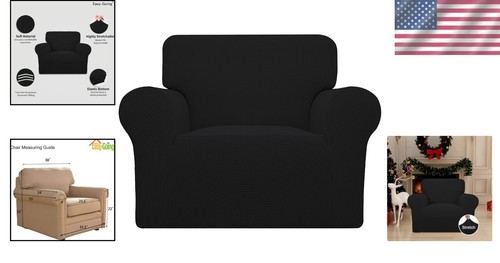 Luxuriöse weiche Spandex Stuhlhusse mit elastischer Passform - schwarz & vielseitige Größen - Bild 2 von 9