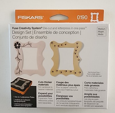 Fiskars Fuse Creativity System Medium Design Set Die-Cut & Letterpress Plates