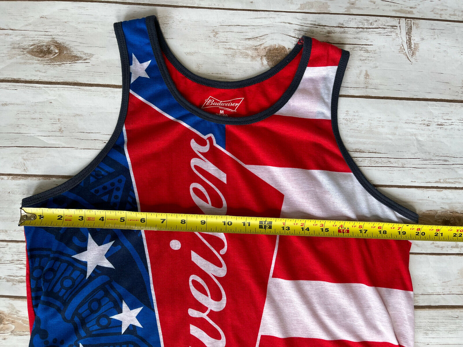 BUDWEISER ANHEUSER BUSCH TANK TOP USA FLAG AMERICA MENS SIZE MEDIUM 38/40 EUC image 3