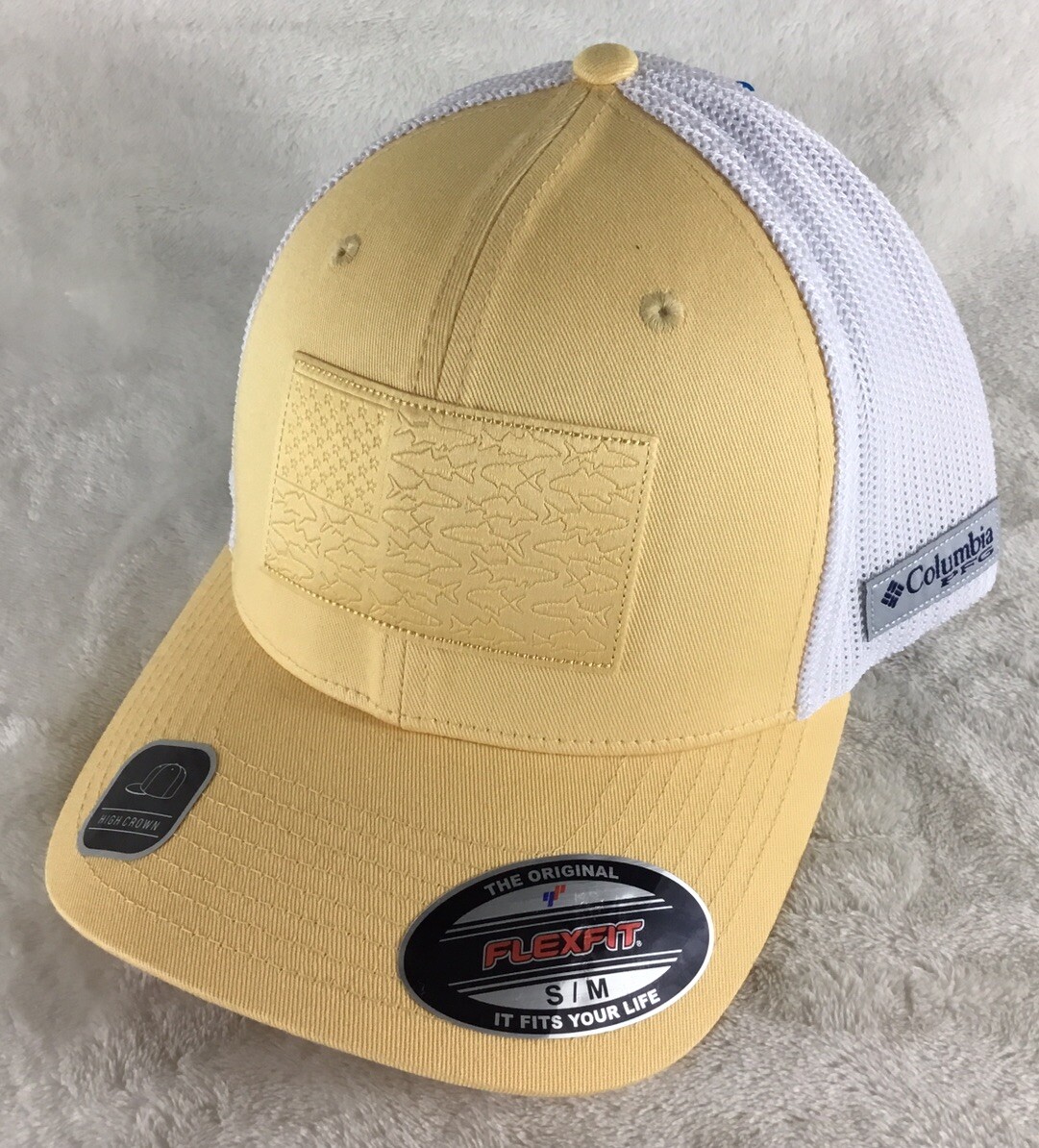 Columbia PFG Fish Flag Flexfit Mesh Ball Cap Fitted Hat 183681