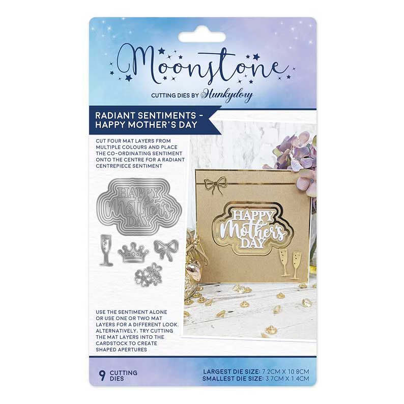 Hunkydory Moonstone - Radiant Sentiments - Happy Mother's Day Die Set MSTONE984