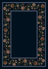 8x8 Milliken Blue Area Rug Round Khorrasan Sapphire II - Aprx 7' 7" x 7' 7"