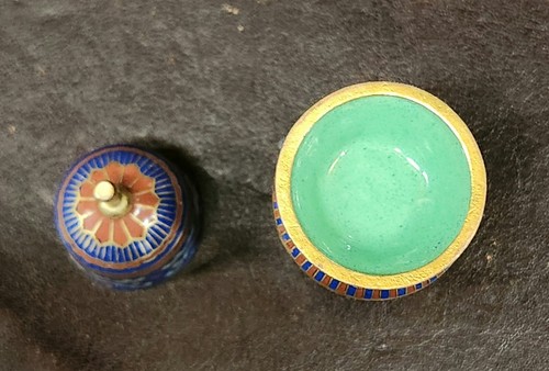 Vintage Cloisonné Toothpick/Matchstick Holder W/Lid, EUC, Charming - Picture 6 of 7