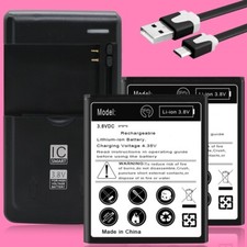 High Quality 2x 3770mAh Battery Extra Charger Cable for Motorola Moto E5 Play US