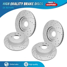 For Nissan 350Z Maxima INFINITI EX35 M45 Front & Rear Drilled Disc Brake Rotors