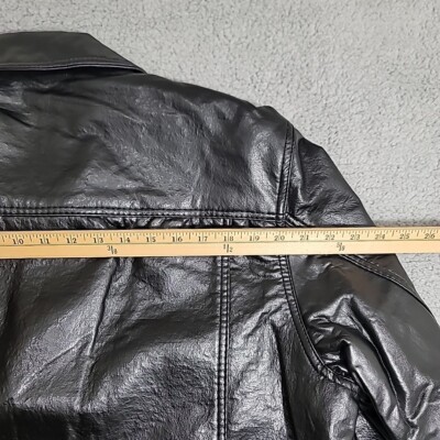 Reportage RGA Faux Leather Biker Jacket Men's Large Black Coat