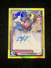 2024 Bowman Chrome Prospect Yellow Refractor Leiker Figueroa 1ST Braves AUTO /75