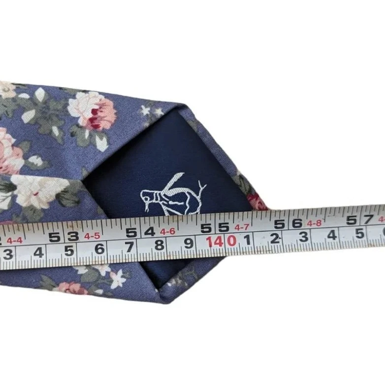 Corbata floral estrecha 100 % algodón The Original Penguin, delgada preppy chic Foto 4 de 4