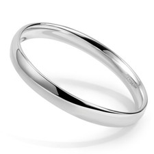 Genuine 925 Sterling Silver Smooth Round Circle Bangle Bracelet for Women Girls