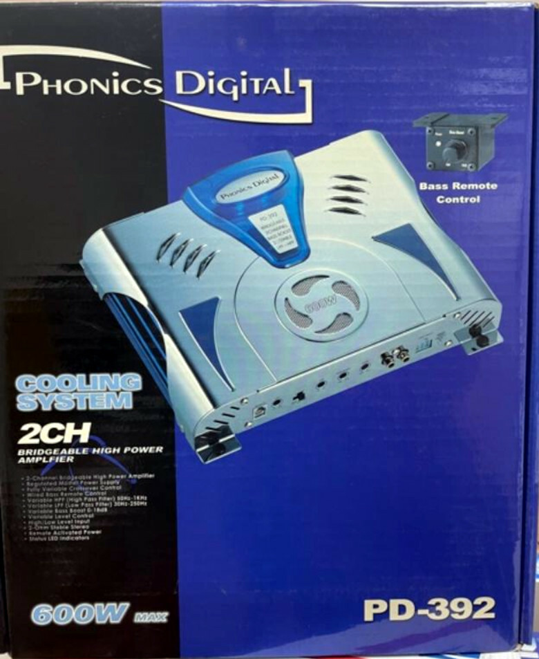PHONICS DIGITAL PD-392 2-CHANNEL 600 WATTS CAR AUDIO AMPLIFIER | eBay