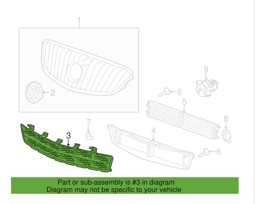 NEW Genuine OEM Front LOWER Grille Assembly for 2010-2013 Buick LaCrosse models - Picture 5 of 5