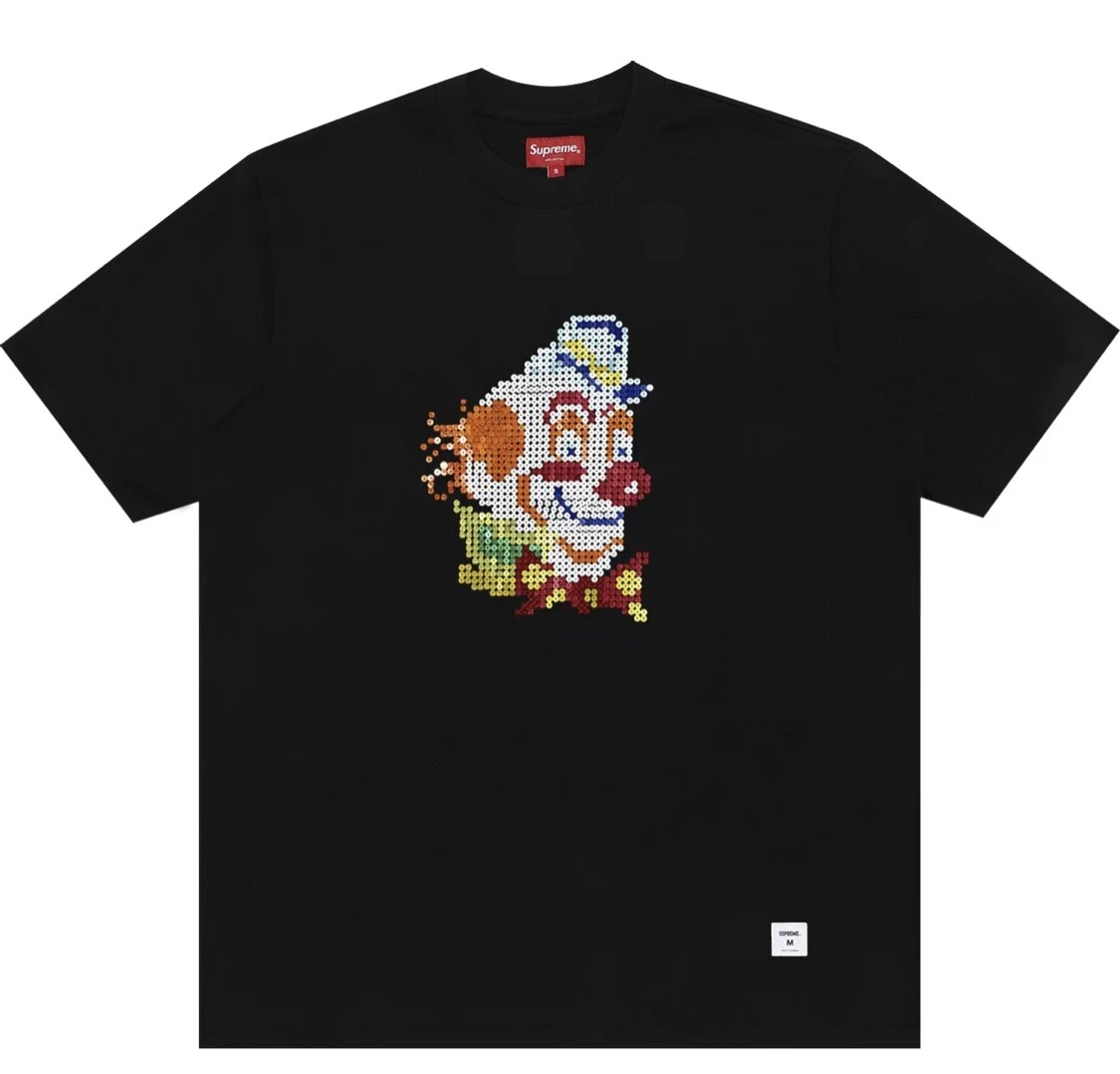 T shirt clown Supreme Sequin SS taille XL noir neuf avec étiquettes FW 21