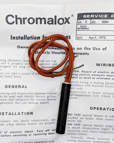 Chromalox 500 W  Cartridge Heater 120 V 042-600072-156 3/8" x 2" - NOS